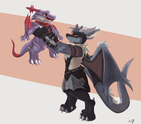 Rating: s
ID: 5757133
Date: 2025-08-04 22:02:37 -0400
Status: pending
Score: 8
2025 absurd_res anthro armor bandai_namco black_body black_scales blue_body blue_fur bottomwear bryanthewolffe claws clothed clothing dewclaw digimon digimon_(species) drackal dracomon dragon fur generation_4_pokemon hi_res horn hybrid lucario male male/male markings mythological_creature mythological_scalie mythology neck_tuft nintendo orange_eyes paws pokemon pokemon_(species) purple_body purple_scales rdy red_markings scales scalie shorts size_difference squirrel_(razim) tail tail_spines tan_body tan_fur toe_claws tuft uppies white_body white_scales wings zgf_art post #5757133