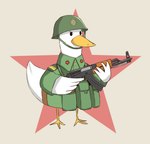 Rating: s
ID: 5668400
Date: 2025-06-26 04:32:07 -0400
Status: pending
Score: 4
2022 3_toes 4_fingers ak-74 ambiguous_gender anatid anseriform avian beak bird black_eyes cel_shading china cjk_character clothed clothed_feral clothing digital_media_(artwork) duck empty_eyes eyebrows feathered_wings feathers feet feral fingers front_view full-length_portrait geometric_background green_clothing green_helmet green_shirt green_topwear green_vest grzegorz96 hi_res holding_assault_rifle military military_uniform orange_scutes people's_liberation_army portrait pouch_(clothing) scuted_legs scutes semi-anthro shaded shirt simple_background solo standing star_polygon three-quarter_view toes topwear uniform vest white_body white_feathers winged_arms wings post #5668400