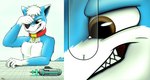 Rating: s
ID: 4404593
Date: 2023-11-09 17:26:55 -0500
Status: active
Score: 27
2016 5_fingers anthro arm_on_table black_nose blue_body blue_fur blueford_(rcode) brown_eyes canid canine canis clothed clothing collar colored container digital_drawing_(artwork) digital_media_(artwork) evil_grin fandroit fingers fur glass glass_container hair hi_res human larger_anthro larger_male macro male mammal micro shrink_ray shrinking signature simple_background size_difference size_transformation smaller_human smaller_male smile teeth topless topless_anthro topless_male transformation trapped vial white_body white_fur white_hair wolf post #4404593