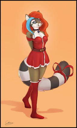 Rating: s
ID: 5265588
Date: 2024-12-25 17:21:09 -0500
Status: active
Score: 18
absurd_res accessory anthro bassariscus belt black_border blue_eyes blue_hair border bow_ribbon breasts cacomistle christmas christmas_clothing christmas_dress clothed clothing collar digital_drawing_(artwork) digital_media_(artwork) dreamtanker dress female full-length_portrait fur furgonomics hair hands_behind_back hi_res holidays kaitlyn_(ringtailkaitlyn) legwear looking_at_viewer mammal markings multicolored_hair portrait procyonid red_hair ribbons ring-tailed_cat ring_(marking) ringed_tail simple_background solo standing stockings striped_markings striped_tail stripes tail tail_accessory tail_bow tail_markings tail_ribbon trans_(lore) trans_woman_(lore) post #5265588