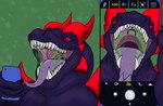 Rating: s
ID: 4190015
Date: 2023-07-24 07:07:19 -0400
Status: active
Score: 6
anthro bodily_fluids camera_hud camera_overlay camera_view cellphone cogo_(artist) devourer_(razor_koopa) digital_media_(artwork) dragon dripping drooling electronics esophagus fangs fingers goo_creature goo_dragon goo_drip hi_res horn looking_at_viewer male male_pred mouth_shot muscular muscular_anthro muscular_male mythological_creature mythological_scalie mythology open_mouth pecs phone phone_screen purple_body purple_flesh red_eyes saliva saliva_on_tongue saliva_string scalie selfie simple_background slime smartphone solo spikes spikes_(anatomy) teasing teeth throat tongue tongue_out post #4190015