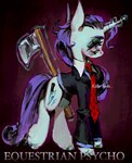 Rating: s
ID: 5601434
Date: 2025-05-27 01:54:39 -0400
Status: active
Score: 8
1_horn american_psycho axe blue_eyes bottomless bottomless_female clothed clothing cosplay crossover crossover_cosplay cutie_mark digital_media_(artwork) digital_painting_(artwork) english_text equid equine female feral friendship_is_magic fur hair hasbro hi_res hooves horn long_hair long_sleeves magic mammal my_little_pony mythological_creature mythological_equine mythology necktie p0nyplanet painting_(artwork) patrick_bateman purple_hair purple_tail rarity_(mlp) red_necktie solo tail telekinesis text unicorn watermark white_body white_fur post #5601434