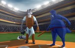 Rating: s
ID: 5647872
Date: 2025-06-17 03:07:21 -0400
Status: pending
Score: 1
anthro armor audience baseball_(sport) baseball_base baseball_bat baseball_cap baseball_glove baseball_uniform bat_(object) batting_helmet belly belly_expansion belly_inflation black_hair blowing_bubble_gum blue_body blue_fur blueberry_inflation bubble_gum candy canid canine canis clothed clothing crowd dessert detailed_background duo_focus expansion exposed_belly facial_hair felid food fur furgonomic_headwear furgonomics goatee grey_body grey_fur group gum hair hat headgear headwear helmet hi_res holding_armor holding_bat holding_headgear holding_helmet holding_object inflation lemurlemurovich looking_at_another looking_down_at_self male mammal markings navel open_mouth outside pantherine snow_leopard sport sportswear spots spotted_body spotted_fur stadium standing surprise umpire uniform white_body white_fur wolf post #5647872
