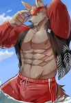 Rating: s
ID: 3490545
Date: 2022-08-06 08:22:08 -0400
Status: active
Score: 73
2021 anthro anubian_jackal bottomwear canid canine canis chung0_0 clothing cloud hand_behind_head hat headgear headwear hi_res inner_ear_fluff jackal league_of_legends lifeguard male mammal muscular muscular_anthro muscular_male nasus_(lol) nipples red_bottomwear red_clothing red_shorts riot_games shorts sky solo summer swimming_trunks swimwear tencent topwear tuft vest wet wet_bottomwear wet_clothing wet_shorts post #3490545