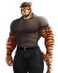Rating: s
ID: 4529038
Date: 2024-01-11 19:05:40 -0500
Status: active
Score: 74
4:5 anthro belt big_muscles big_pecs clock clothing coach dream_and_nightmare felid hat headgear headwear hi_res male mammal muscular night_(dream_and_nightmare) pantherine pecs pockets shirt smile solo stripes tiger topwear watch post #4529038