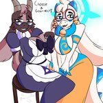 Rating: s
ID: 5279611
Date: 2025-01-01 05:20:14 -0500
Status: active
Score: 29
1:1 angela_flux anthro apron atlyss bell big_breasts bottomwear bovid bow_accessory breasts brown_body brown_fur caprine celynda_(sacred_trees) chair claws clothing dipstick_ears dipstick_tail dress duo ear_markings eyelashes eyewear female finger_claws floppy_ears fur fur_collar furniture glasses goat halo horn kubold_(atlyss) long_ears long_tail mammal manso2008 markings midriff multicolored_body multicolored_clothing multicolored_ears multicolored_fur navel open_mouth pressing_breasts_together round_glasses sacred_trees shaded sharp_teeth short_tail sitting skirt smile spiked_tail spikes spikes_(anatomy) tail tail_markings teeth tongue watermark white_body white_fur post #5279611