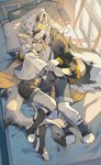 Rating: s
ID: 4914639
Date: 2024-07-12 11:34:29 -0400
Status: active
Score: 40
absurd_res ambiguous_gender anthro arm_around_neck bandage bandaged_leg barefoot black_nose blush bottomwear brown_eyes c52278 canid canine canis claws clothing cuddling dipstick_ears duo ear_markings eyes_closed feathered_ears feet felid feline fin finger_claws fish furgonomic_bottomwear furgonomics gaiters head_on_pillow hi_res hybrid looking_at_another male mammal marine multicolored_ears narrowed_eyes open_mouth pillow tail tail_fin toe_claws white_ear_tips wolf post #4914639