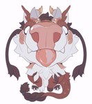 Rating: s
ID: 3205065
Date: 2022-03-03 16:07:34 -0500
Status: active
Score: 23
ambiguous_gender barbel_(anatomy) black_sclera blep braided_tail brown_body brown_fur brown_scales cheek_tuft chest_tuft close-up diesel_wiesel digital_media_(artwork) dragon eyewear facial_tuft fangs feral flesh_whiskers foreshortening full-length_portrait fur glasses hi_res horn horn_jewelry jewelry looking_at_viewer mythological_creature mythological_scalie mythology neck_tuft nose_focus omoris pink_nose pink_tongue portrait scales scalie seyre_(ahornsirup) simple_background sitting solo tail tail_tuft teeth tongue tongue_out tuft whisker_tuft white_body white_eyes white_fur post #3205065