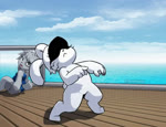 Rating: s
ID: 4054329
Date: 2023-05-15 22:05:02 -0400
Status: active
Score: 135
animated anthro black_eyes boat buneposter cave_story clothing dancing duo fangs featureless_crotch female floppy_ears fur gesture grey_body grey_fur hand_gesture hat headgear headwear hidden_eyes high_framerate jenny_jeungman jojo's_bizarre_adventure lagomorph leporid long_ears lop_ears mammal mimiga one-piece_swimsuit pointing rabbit scut_tail sea short_playtime short_tail sound spots swimwear tail teeth torture_dance vehicle water watercraft webm whiskers white_body white_fur post #4054329
