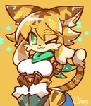 Rating: s
ID: 5668864
Date: 2025-06-26 11:36:19 -0400
Status: active
Score: 6
2025 absurd_res anthro arm_pouch artist_name big_breasts bottomwear breasts brown_body brown_fur clasped_hands clothing cygames denim denim_bottomwear denim_clothing eyebrow_through_hair eyebrows felid female front_view fur gloves green_body green_clothing hair handwear hi_res inner_ear_fluff jeans kerchief mammal markings mia_(world_flipper) multicolored_body multicolored_fur neckerchief neckwear one_eye_closed orange_background orange_body orange_fur pantherine pants portrait pouch_(clothing) signature simple_background solo star_(marking) striped_body striped_fur stripes text three-quarter_portrait tiger translucent translucent_hair tuft uma_sow whiskers white_body white_fur wide_hips wink world_flipper post #5668864
