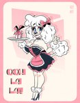 Rating: s
ID: 4637373
Date: 2024-03-04 04:30:57 -0500
Status: active
Score: 9
abstract_background accessory alternative_fashion ankle_tuft anthro apron arm_tuft big_breasts blue_eyes blush bow_ribbon box breasts canid canine canis chest_tuft choker claws cleavage clothed clothing container domestic_dog dress ero_lolita eyelashes eyeshadow fangs female footwear french_text fur gift gift_box hair_accessory hair_bow hair_ribbon hi_res high_heels j-fashion jazzybatty jewelry leg_tuft lipstick lolita_(fashion) maid_uniform makeup mammal markings mole_(marking) necklace pastel_theme pink_background pink_eyeshadow poodle poofy_hair red_lipstick ribbons serving_tray shoes simple_background small_waist smile solo tail tail_tuft teeth text tuft uniform waist_ribbon white_body white_fur wide_hips wrist_tuft post #4637373