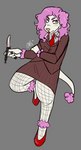 Rating: s
ID: 3898925
Date: 2023-02-27 16:12:22 -0500
Status: active
Score: 11
2023 anthro bottomwear breasts butterfly_knife canid canine canis cigarette cigarette_in_mouth clothing digital_media_(artwork) domestic_dog female fishnet_clothing fishnet_legwear flat_colors floppy_ears footwear fur green_eyes guide_lines hair hi_res high_heels holding_object holding_weapon insomniactix knife leaning legwear lipstick makeup mammal markings necktie object_in_mouth olivia_(zer0rebel) pink_body pink_fur pink_hair pink_markings poodle shoes skirt small_breasts smoking smoking_cigarette solo suit weapon white_body white_fur post #3898925