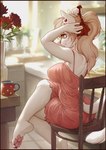 Rating: s
ID: 5666024
Date: 2025-06-25 01:02:32 -0400
Status: active
Score: 156
5_fingers alisa_(iskra) anthro big_breasts blonde_hair border breasts butt chair claws clothed clothing domestic_cat feet felid feline felis female fingers fur furniture hair hi_res inside iskra mammal red_border sitting smile solo tail toe_claws toes white_body white_fur white_tail yellow_eyes post #5666024