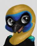 Rating: s
ID: 1181436
Date: 2017-04-04 20:01:42 -0400
Status: active
Score: 3
anthro avian beak bird black_body black_feathers blue_body blue_feathers bust_portrait digital_media_(artwork) eyelashes facial_markings feathers female front_view golden-hooded_tanager green_body green_feathers grey_background grey_eyes happy head_markings looking_away markings mask_(marking) multicolored_body multicolored_feathers nyar open_mouth oscine passerine portrait simple_background smile solo tanager tess_(nyar) tongue yellow_body yellow_feathers post #1181436