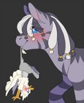Rating: s
ID: 3017101
Date: 2021-11-09 11:55:18 -0500
Status: active
Score: 6
accessory avian avian_feet beak blue_eyes blush der dreadlocks duo equid equine feathered_wings feathers feral grey_body gryphon hair_accessory hair_tie hanging_by_tail hasbro male mammal mane micro mouth_hold my_little_pony mythological_avian mythological_creature mythology paws plains_zebra ruzeth sinclair size_difference stripes tail wings zebra post #3017101