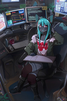 anthro blue_hair blue_nose clothed clothing copyright: detailed_background eyewear female glasses hair hihikori inside mammal megami_tensei persona pink_eyes smile solo
Rating: Safe
Score: 6
User: Millcore
Date: April 19, 2018 anthro blue_hair blue_nose clothed clothing copyright: detailed_background eyewear female glasses hair hihikori inside mammal megami_tensei persona pink_eyes smile solo
Rating: Safe
Score: 6
User: Millcore
Date: April 19, 2018