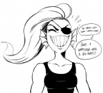Rating: s
ID: 734160
Date: 2015-09-24 12:27:58 -0400
Status: active
Score: 58
2015 anthro black_and_white breasts clothed clothing dialogue english_text eye_patch eyes_closed eyewear female fish hair marine modeseven monochrome non-mammal_breasts ponytail simple_background smile solo speech_bubble text undertale undertale_(series) undyne post #734160