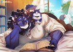 Rating: s
ID: 5556751
Date: 2025-05-07 23:36:54 -0400
Status: active
Score: 14
2023 anthro artist_name bed bed_covers bedding bell bell_collar biceps black_bottomwear black_clothing black_pants blue_body blue_eyes blue_fur blue_mane blue_sky booboo34 book bookshelf bottomwear carrying_another claws clothing cloud collar domestic_cat felid feline felis feral finger_claws forearm_muscles fur furniture hi_res lion male mammal mane multicolored_body multicolored_fur muscular muscular_anthro muscular_male on_bed on_shoulders open_window pantherine pants patreon patreon_logo plant reading reading_book setus_law shirt sky solo tail_mane text topwear tree two_tone_body two_tone_fur url whiskers white_body white_clothing white_fur white_shirt white_topwear yellow_eyes post #5556751