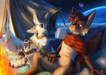 Rating: s
ID: 5126387
Date: 2024-10-19 19:32:48 -0400
Status: active
Score: 42
3_fingers 4_ears 5_fingers absurd_res anthro avali avian bandage bandaged_chest blue_eyes bonfire box brown_body brown_fur campfire chatting cheek_tuft claws clothing container corbin_(roscy) dervali duo eye_contact facial_tuft feathers feet fingers fluffy fluffy_tail fur grass grey_body grey_feathers hair hand_on_knee hand_on_leg heterochromia hi_res jewelry looking_at_another male male_(lore) moon multi_ear night outside pendant planet plant purple_tongue relaxing scales sky smile star starry_sky tail tents toes tongue tuft warming_hands white_body white_feathers white_fur yellow_eyes post #5126387