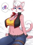 Rating: s
ID: 3981066
Date: 2023-04-09 03:00:01 -0400
Status: active
Score: 89
2023 anthro arm_tuft bed bedroom_eyes belt big_breasts blue_eyes bottomwear bracelet breasts cleavage clothed clothing crop_top dipstick_tail domestic_cat eyebrows eyelashes felid feline felis female female_symbol fur furniture gender_symbol gender_symbol_penetration hi_res inner_ear_fluff jewelry katt_monroe looking_at_viewer male/female_symbol male_symbol mammal markings midriff narrowed_eyes navel necklace nintendo open_mouth pants pictographics pink_body pink_fur propositioning requesting seductive sex_request sexuality_symbol shirt shoulder_tuft sitting solo spiked_bracelet spikes star_fox symbol tail tail_markings topwear tuft vest white_body white_fur zekkymzn post #3981066