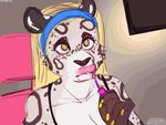 Rating: s
ID: 5581936
Date: 2025-05-18 17:43:28 -0400
Status: active
Score: 52
4:3 accessory animated anthro blonde_hair clothing colored_nails fangs felid female fur green_eyes grey_body grey_fur hair headband hi_res lip_gloss lipgloss lips lipstick long_hair looking_at_viewer makeup mammal markings mouth_shot nails one_eye_closed open_mouth pantherine pink_lipstick shirt short_playtime snow_leopard solo sonne spots spotted_body spotted_fur straight_hair tank_top teeth thick_lips topwear white_body white_fur wink winking_at_viewer yellow_nails post #5581936