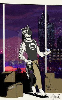 2010 5_fingers alcohol anthro beverage biped black_clothing black_fur black_hair black_hooves black_shirt black_stripes black_tail black_topwear bottle box brown_bottomwear brown_clothing brown_pants building cardboard_box city clothed clothing digital_media_(artwork) equine front_view full-length_portrait fully_clothed fur glass green_eyes hair hi_res holding_bottle holding_object hooves humanoid_hands inside long_hair looking_at_viewer male mammal multicolored_fur negger pants portrait shirt signature sky solo standing striped_fur stripes stripes_(character) tank_top two_tone_fur white_fur window wine zebra
Rating: Safe
Score: 3
User: Cash_Banooca
Date: July 22, 2017 2010 5_fingers alcohol anthro beverage biped black_clothing black_fur black_hair black_hooves black_shirt black_stripes black_tail black_topwear bottle box brown_bottomwear brown_clothing brown_pants building cardboard_box city clothed clothing digital_media_(artwork) equine front_view full-length_portrait fully_clothed fur glass green_eyes hair hi_res holding_bottle holding_object hooves humanoid_hands inside long_hair looking_at_viewer male mammal multicolored_fur negger pants portrait shirt signature sky solo standing striped_fur stripes stripes_(character) tank_top two_tone_fur white_fur window wine zebra
Rating: Safe
Score: 3
User: Cash_Banooca
Date: July 22, 2017