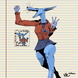 Rating: s
ID: 5671744
Date: 2025-06-27 17:43:33 -0400
Status: pending
Score: 2
1:1 absurd_res ambiguous_species anthro bare_legs black_nose blue_body bottomwear breasts buckteeth claws clothed clothing digitigrade drawing ears_back female fun_maose hi_res hotkoin long_ears long_neck looking_at_viewer mammal miniskirt necktie open_mouth pivoted_ears project_silverfish red_eyes shirt skirt solo teeth thick_thighs topwear whiskers post #5671744