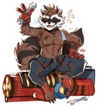 Rating: s
ID: 5405629
Date: 2025-03-01 16:58:26 -0500
Status: active
Score: 112
absurd_res anthro bodily_fluids clothed clothing exposed_feet gloves graysheartart grime guardians_of_the_galaxy handwear hi_res male mammal marvel marvel_rivals procyonid raccoon rocket_raccoon solo sweat tools topless wrench post #5405629