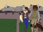 Rating: s
ID: 5249926
Date: 2024-12-18 00:49:04 -0500
Status: active
Score: 0
a10_thunderbolt airbase aircraft ak-12 american_flag anthro armor artyom_zherdev_(techmo) assault_rifle beast_stud10s black_hair blue_eyes bulletproof_vest canid canine canis clothing coyote crate duo eyewear facial_piercing facial_tattoo female flask glasses gulonine gun hair hand_on_back hi_res highlights_(coloring) knee_pads magazine_(gun) male mammal marten mustelid musteline nose_piercing nose_ring outside ozlem_najat_(techmo) piercing pine_marten ranged_weapon rifle ring_piercing sunglasses sunglasses_on_face tactical_gear tattoo turkish_flag ukrainian_flag united_states_of_america vehicle weapon wearing_glasses post #5249926