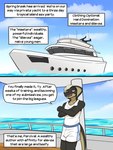 Rating: s
ID: 5586116
Date: 2025-05-20 13:54:43 -0400
Status: active
Score: 13
anthro asymmetrical_hair bottomwear clothing cobra comic cruise_ship dialogue english_text fuze hi_res male merchant_ship narration passenger_ship percival_(texnatsu) reptile scalie sea ship shirt shorts snake solo speech_bubble tank_top texnatsu text topwear vehicle water water_splashes watercraft white_bottomwear white_clothing white_shirt white_shorts white_tank_top white_topwear yacht post #5586116