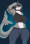 Rating: s
ID: 3528184
Date: 2022-08-25 21:14:19 -0400
Status: active
Score: 47
abs absurd_res alexandra_axton anthro astor_the_peacock belt big_breasts breasts clothed clothing countershading crop_top female fish hi_res marine midriff muscular muscular_female navel shark shirt solo topwear post #3528184