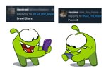 Rating: s
ID: 5539937
Date: 2025-04-30 17:08:55 -0400
Status: active
Score: 55
1_antenna 2025 alien ambiguous_gender antennae_(anatomy) art_prompt cellphone censored_text cut_the_rope duo electronics english_text featureless_crotch frown green_antennae green_body holding_cellphone holding_object holding_phone holding_smartphone looking_down nommie official_art om_nom open_mouth phone simple_background smartphone smile standing teeth text tooth_gap tweet twitter unknown_artist uvula white_background post #5539937