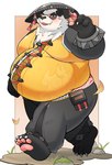 Rating: s
ID: 5629575
Date: 2025-06-08 19:38:15 -0400
Status: active
Score: 3
0907_kapi anthro asian_clothing asian_conical_hat bear belly blush bracelet chinese_clothing clothing east_asian_clothing eyewear fur giant_panda glasses hat headgear headwear hi_res jewelry male mammal mihoyo moobs multicolored_body multicolored_fur overweight pan_yin_hu pawpads smile solo spiked_bracelet spikes walking zenless_zone_zero post #5629575