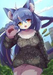 Rating: s
ID: 4058604
Date: 2023-05-18 03:53:07 -0400
Status: active
Score: 156
2023 5_fingers absurd_res ahoge anthro blue_body blue_fur bottomless bottomless_anthro bottomless_female breasts camo camo_clothing camo_print claws clothed clothing cloud countershading crossgender cute_fangs day digital_media_(artwork) domestic_cat fangs felid feline felis female female_anthro fermata_suzuka finger_claws fingers fluffy forked_tail fur hair heterochromia hi_res inner_ear_fluff jacket japan_air_self-defense_force kemono long_hair looking_at_viewer macro male_(lore) mammal mtf_crossgender multicolored_body multicolored_fur neck_tuft omaneko_(jasdf) open_mouth outside pattern_clothing pawpads red_eyes sky solo tail teeth text tongue topwear translated tuft two_tone_body two_tone_fur unusual_anatomy unusual_tail whiskers white_body white_fur yellow_eyes post #4058604