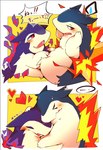 Rating: s
ID: 3455051
Date: 2022-07-18 20:43:04 -0400
Status: active
Score: 45
3_fingers >_< ambiguous/ambiguous ambiguous_gender basic_sequence biped blush chest_tuft colored colored_fire countershade_face countershade_fur countershade_torso countershading cuddling digital_media_(artwork) duo ear_twitch ears_back eyes_closed eyeshadow feral feral_on_feral fingers fire flaming_hair flaming_mane fluffy fur generation_2_pokemon generation_8_pokemon grey_body grey_ears grey_fur half-length_portrait headpat heart_after_text heart_formation heart_reaction heart_symbol hi_res hisuian_form hisuian_typhlosion hug intraspecies japanese_text kemono linear_sequence looking_aside looking_at_another makeup mammal multicolored_body multicolored_fur night_owl_zz nintendo nude open_mouth paws petting pictographics pivoted_ears pokemon pokemon_(species) pokemon_legends_arceus portrait pseudo_hair pseudo_mane pupils purple_body purple_ears purple_eyeshadow purple_fire purple_fur red_eyes regional_form_(pokemon) semi-anthro sequence shaded side_view simple_background sitting smile snout speech_bubble sweatdrop_(iconography) tan_body tan_countershading tan_fur text text_with_heart translated tuft two_panel_image two_tone_body two_tone_fur typhlosion yellow_background post #3455051