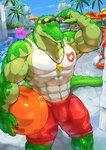 Rating: s
ID: 3754202
Date: 2022-12-16 13:24:13 -0500
Status: active
Score: 118
2022 abs absurd_res adjusting_glasses anthro biceps bottomwear clothed clothing countershading crocodile crocodilian dendryte_axxon digital_media_(artwork) eyewear eyewear_on_head flotation_device front_view glasses green_body green_scales hand_on_glasses hi_res holding_object league_of_legends life_ring lifeguard male muscular muscular_anthro muscular_arms muscular_male outside palm_tree parasol pecs plant pool_chair pool_party_renekton pupils red_bottomwear red_clothing red_cross red_shorts renekton reptile rescue_buoy riot_games scales scalie serious shirt shorts signature sky slit_pupils solo sunglasses sunglasses_on_head swim_ring swimming_pool tail tail_ridge tank_top tencent tight_clothing topwear tree white_clothing white_topwear yellow_sclera post #3754202