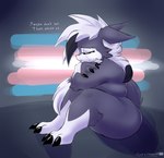 Rating: s
ID: 5365240
Date: 2025-02-11 00:00:15 -0500
Status: active
Score: 96
2025 anthro bodily_fluids conditional_dnp cookie_(skoon) crying eevee english_text female generation_1_pokemon generation_7_pokemon hi_res hybrid lgbt_pride lycanroc midnight_lycanroc moody nintendo overweight pokemon pokemon_(species) politics pride_colors self_hug skoon solo tears text trans_(lore) trans_woman_(lore) transgender_pride_colors post #5365240