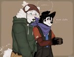 Rating: s
ID: 5667276
Date: 2025-06-25 16:54:22 -0400
Status: active
Score: 10
absurd_res anthro beanie belt black_body black_eyes black_fur blush bodily_fluids box bracelet brown_nose canid canine canis cerberussenn claws clothing container dialogue domestic_dog duo ear_flick eye_markings fluffy freckles fur green_clothing green_hoodie green_topwear hat headgear headwear hi_res holding_container holding_object hoodie jewelry kerchief khaki_pants long_sleeves lucky_sweeto_(cerberussenn) male male/male mammal markings mocha_hawkes_(cerberussenn) mole_(marking) neckerchief necktie neckwear nordic_sled_dog one_ear_up overalls pie_cut_eyes raglan_shirt romantic romantic_ambiance samoyed shy signature smile spitz sweat tail tail_motion tailwag teal_eyes thought_bubble topwear werecanid werecanine werecreature weredog white_body white_fur wolf post #5667276