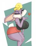 Rating: s
ID: 1541740
Date: 2018-05-11 11:48:41 -0400
Status: active
Score: 40
2018 anthro big_breasts big_butt binky_bunny blonde_hair blowing_kiss blue_eyes blush bottomwear breasts buckteeth butt clothed clothing curvy_figure digital_media_(artwork) eyelashes eyeshadow female fingers flirting flirting_with_viewer fur furgonomics hair heart_symbol hourglass_figure huge_breasts joelasko lagomorph leporid looking_at_viewer makeup mammal miniskirt multicolored_body multicolored_fur one_eye_closed purple_body purple_fur rabbit short_hair short_tail simple_background skirt solo tail tail_through_skirt teeth thick_thighs tiny_toon_adventures two_tone_body two_tone_fur warner_brothers white_body white_fur wide_hips wink winking_at_viewer post #1541740
