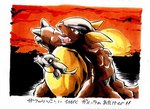 Rating: s
ID: 5390461
Date: 2025-02-22 13:46:56 -0500
Status: active
Score: 4
baby_kangaskhan brown_body claws duo fangs ganbear generation_1_pokemon grey_body horn kangaskhan landscape looking_aside low_res nintendo open_mouth pokemon pokemon_(species) reaching_out scales sunset tan_body teeth text traditional_media_(artwork) post #5390461