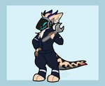 Rating: s
ID: 5346333
Date: 2025-02-02 06:38:47 -0500
Status: active
Score: 28
adjustable_wrench atmo_(atmospirax) blue_background bonello clothing hand_on_hip holding_object horn inner_ear_fluff machine male overalls protogen reflective_clothing simple_background smile solo tail tools tuft watermark wrench post #5346333