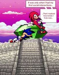 Rating: s
ID: 4429596
Date: 2023-11-22 04:51:37 -0500
Status: active
Score: 15
2023 animal_humanoid anthro blue_body blue_fur clothing colored comic conjoined_speech_box dialogue dialogue_box digital_drawing_(artwork) digital_media_(artwork) duo echidna english_text eulipotyphlan eulipotyphlan_humanoid eyes_closed footwear fur gloves handwear hedgehog hedgehog_humanoid hi_res humanoid knuckles_the_echidna male male/male mammal mammal_humanoid mishellyuser monotreme pixel_(artwork) purple_eyes red_body red_fur romantic romantic_ambiance sega shaded sonic_advance sonic_the_hedgehog sonic_the_hedgehog_(series) speech_box tail text post #4429596