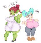 Rating: s
ID: 2218810
Date: 2020-04-16 09:30:15 -0400
Status: active
Score: 55
absurd_res big_breasts blizzard_entertainment breast_size_difference breasts clothing dialogue duo english_text female footwear gnome goblin green_body green_skin hand_on_hip hi_res high_heels huge_breasts humanoid not_furry shoes short_stack simple_background sundown_(artist) text thick_thighs warcraft white_background wide_hips post #2218810