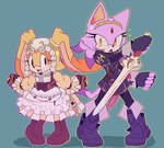 Rating: s
ID: 3625105
Date: 2022-10-13 18:35:43 -0400
Status: active
Score: 736
2022 5_fingers absurd_res alternative_fashion anthro armor biped blaze_the_cat blue_background boots brown_eyes classic_lolita clothed clothing cosplay cream_the_rabbit crossover crossover_cosplay daww domestic_cat dress duo eyelashes felid feline felis female fingers fire_emblem fire_emblem_awakening footwear full-length_portrait fur hi_res holding_melee_weapon holding_object holding_sword holding_weapon j-fashion lagomorph leporid lissa_(fire_emblem) lolita_(fashion) lucina_(fire_emblem) mammal melee_weapon nintendo poet_sleeves portrait purple_body purple_fur rabbit sega shoes simple_background sonic_the_hedgehog_(series) spinstellar standing sword tan_body tan_fur thin_calves thin_legs thin_thighs voice_actor_joke weapon yellow_eyes young young_anthro young_female post #3625105