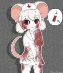 Rating: s
ID: 5537246
Date: 2025-04-29 01:44:29 -0400
Status: active
Score: 2
absurd_res anthro black_eyes blonde_hair blood blush bodily_fluids breasts clothing female fur hair hat headgear headwear hi_res kawaiirosiechan lorna_(terrible_mouse) mammal mouse murid murine nurse nurse_clothing nurse_headwear rat red_eyes rodent smile solo syringe tail terrible_mouse white_body white_fur post #5537246
