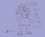 Rating: s
ID: 5497190
Date: 2025-04-11 15:40:09 -0400
Status: active
Score: 14
anthro bear big_breasts biped breasts claws climbing_harness clothing coat crop_top curvy_figure dialogue duo english_text female furgonomics human ice_pick larger_anthro larger_female male mammal navel parka paws polar_bear proxicute shirt simple_background size_difference smaller_human smaller_male speech_bubble tactical_gear tail text thick_tail topwear undressing ursine wide_hips post #5497190