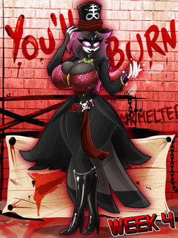 Rating: s
ID: 3872436
Date: 2023-02-14 10:09:05 -0500
Status: active
Score: 67
2023 3:4 5_fingers absurd_res anthro avian avian_demon big_breasts bird blood bodily_fluids boots breasts brimstone_symbol clothed clothing english_text feathers female fingers footwear hair hat headgear headwear hellaverse helluva_boss hi_res high_heeled_boots high_heels huge_breasts looking_at_viewer mask mrmelted octavia_(helluva_boss) owl owl_demon purple_sclera shoes solo standing tail tail_feathers text top_hat post #3872436