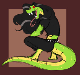 Rating: s
ID: 5130354
Date: 2024-10-21 16:07:28 -0400
Status: active
Score: 5
2020 anthro artist_name belt black_belt black_bottomwear black_clothing black_crop_top black_hair black_shirt black_shorts black_topwear bottomwear brown_background claws clothed clothed_anthro clothed_male clothing colored_sketch crop_top crouching digital_media_(artwork) fangs forked_tongue furrowed_brow furrowed_eyebrows green_body green_claws green_scales green_tail hair hair_on_shoulder hi_res jerichoe layne_(jerichoe) long_hair long_tail long_tongue looking_back male male_anthro midriff multicolored_body multicolored_scales open_mouth pink_tongue red_eyes reptile scales scalie shirt shorts simple_background sketch snake solo spiked_belt spikes tail teeth text toe_claws tongue topwear torn_crop_top trans_(lore) trans_man_(lore) two_tone_body two_tone_scales two_tone_tail yellow_body yellow_scales yellow_tail post #5130354