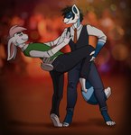 Rating: s
ID: 4667319
Date: 2024-03-19 08:58:56 -0400
Status: active
Score: 22
anthro black_hair blue_body blue_fur bottomwear clothing dance_floor dancer_position dancing denim denim_bottomwear denim_clothing duo eye_contact felix_(striped_sins) fur green_eyes hair hi_res jeans lagomorph leporid looking_at_another male male/male mammal necktie oliver_(striped_sins) pants partners pink_hair procyonid rabbit raccoon terryeternity topwear vest white_body white_fur willitfit_(copyright/owner) yellow_eyes post #4667319