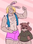 Rating: s
ID: 3703393
Date: 2022-11-20 15:58:06 -0500
Status: active
Score: 25
2020 abstract_background absurd_res anthro athletic athletic_anthro athletic_male bear biceps blonde_hair blonde_highlights bottomwear brown_bear brown_body brown_fur brown_hair buckteeth cerealharem chest_tuft clothing crossgender digital_drawing_(artwork) digital_media_(artwork) dot_eyes duo ear_piercing ear_ring eyewear fingers flexing flexing_bicep fluffy fluffy_tail ftm_crossgender fur glasses gtm_crossgender hair hand_in_pocket hi_res highlights_(coloring) hoodie itm_crossgender jewelry lagomorph leporid male mammal multicolored_body multicolored_fur multicolored_hair muscular muscular_anthro muscular_male necklace nipples open_mouth piercing pockets pork_(cerealharem) pupils rabbit ring_piercing short_hair short_tail shorts simple_background simple_eyes tail tan_body tan_fur teeth tongue topwear tuft two_tone_body two_tone_fur two_tone_hair ursine v-cut vest wink_(cerealharem) post #3703393